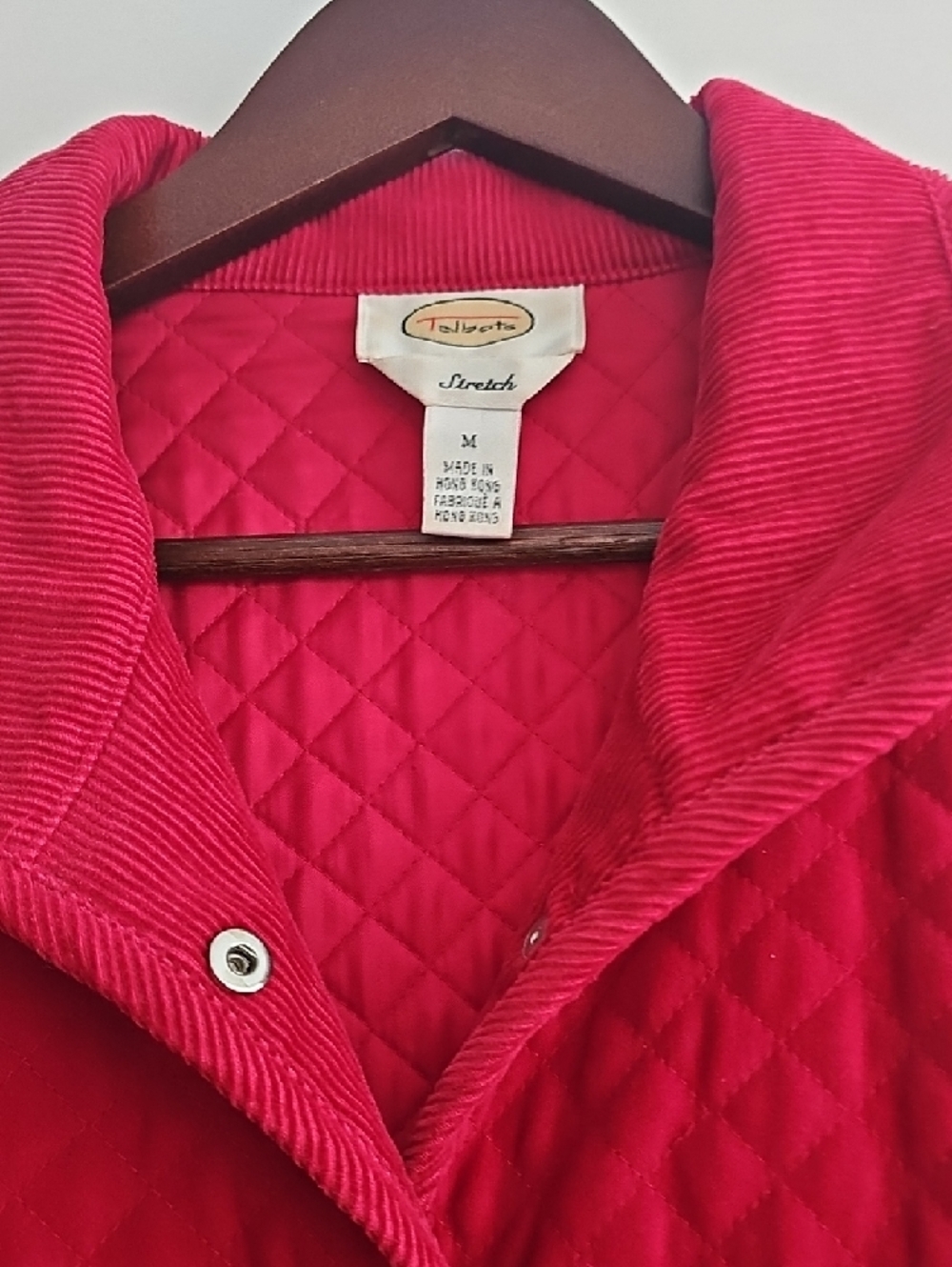 Talbots Red Quilted Button-Up Jacket - Picture 2 of 4